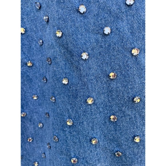 Vintage 1980s MOM Jeans Front Full Rhinestone Front - Picture 6 of 16